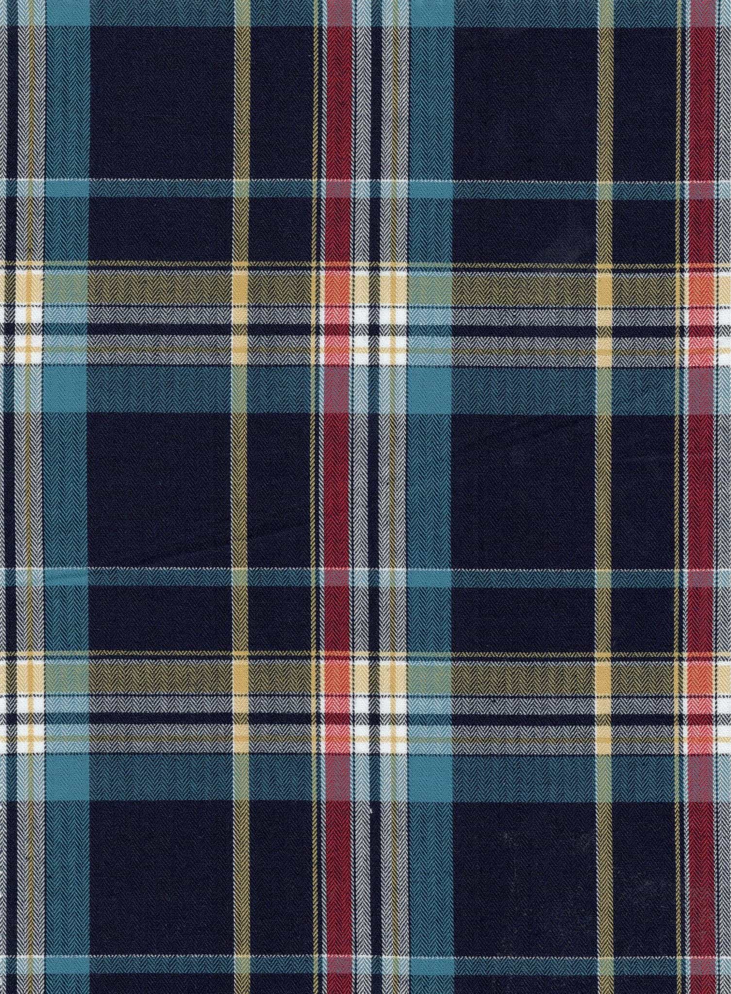 Indigo Herrinbone Twill Checks 8049A - Image 1