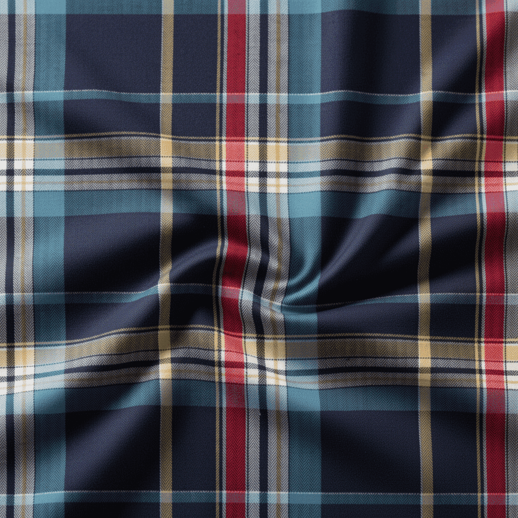 Indigo Herrinbone Twill Checks 8049A - Image 3