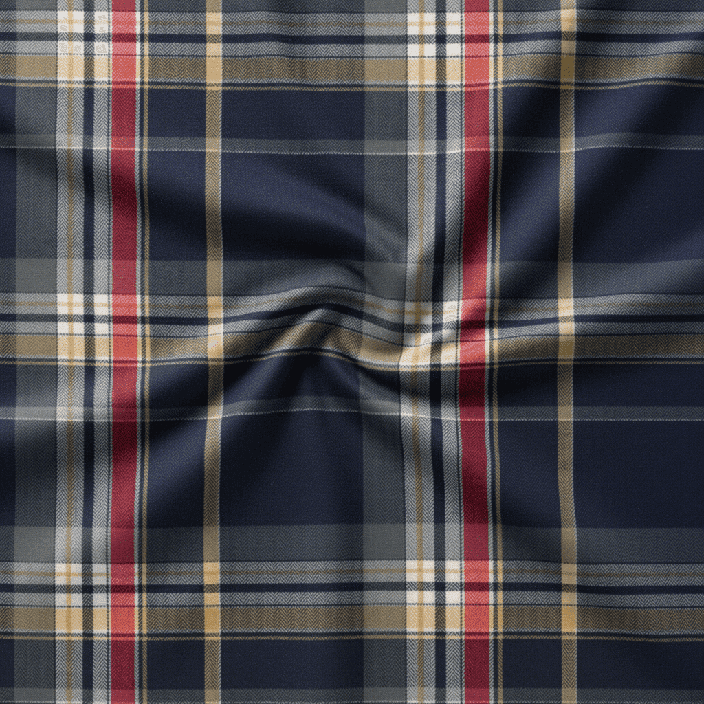Indigo Herrinbone Twill Checks 8049B - Image 3