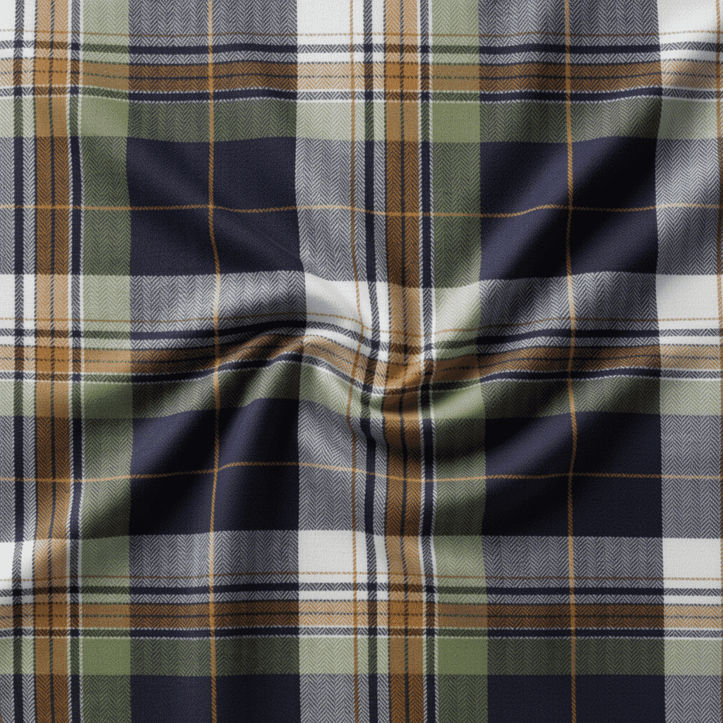 Indigo Herrinbone Twill Checks 8050A - Image 3