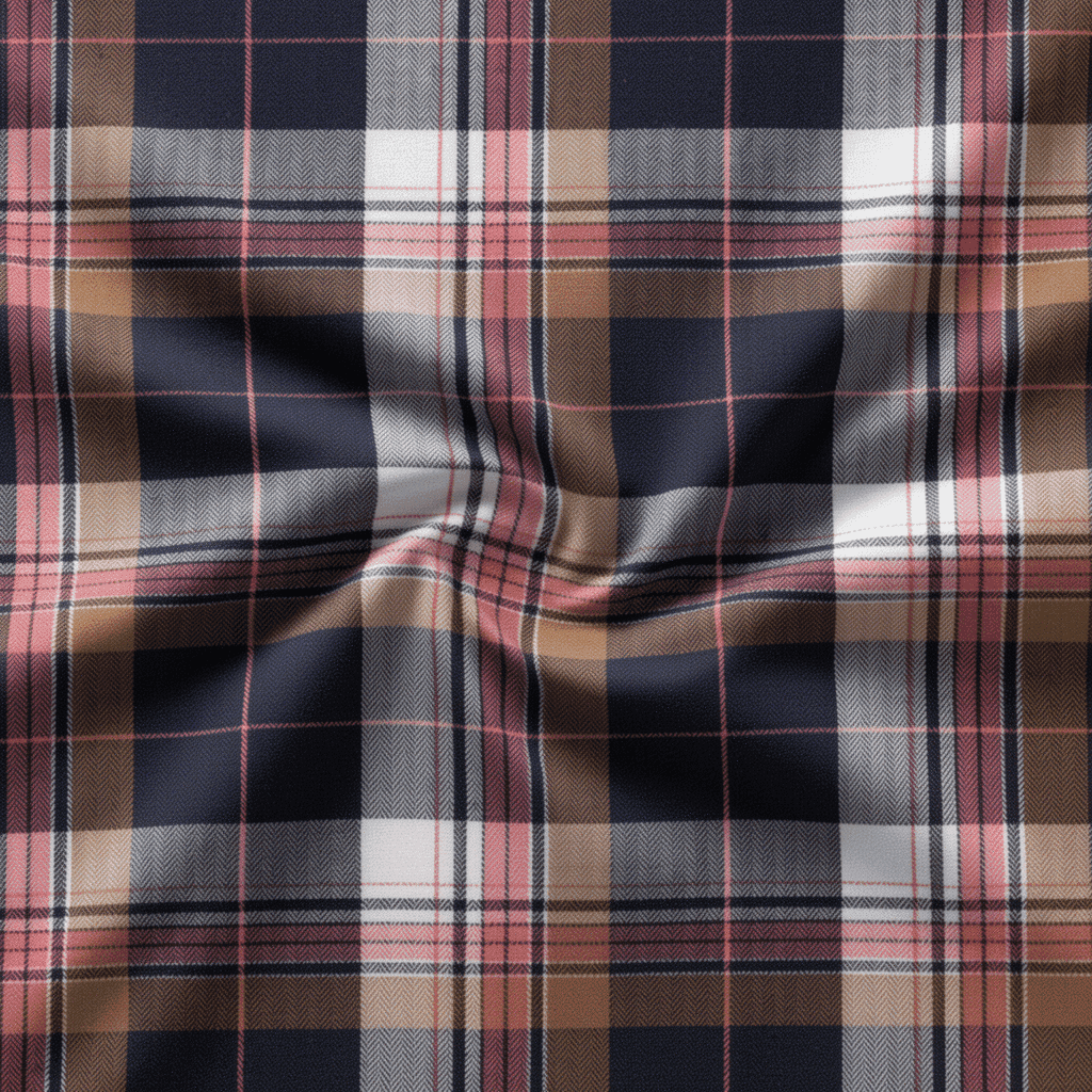 Indigo Herrinbone Twill Checks 8050B - Image 3