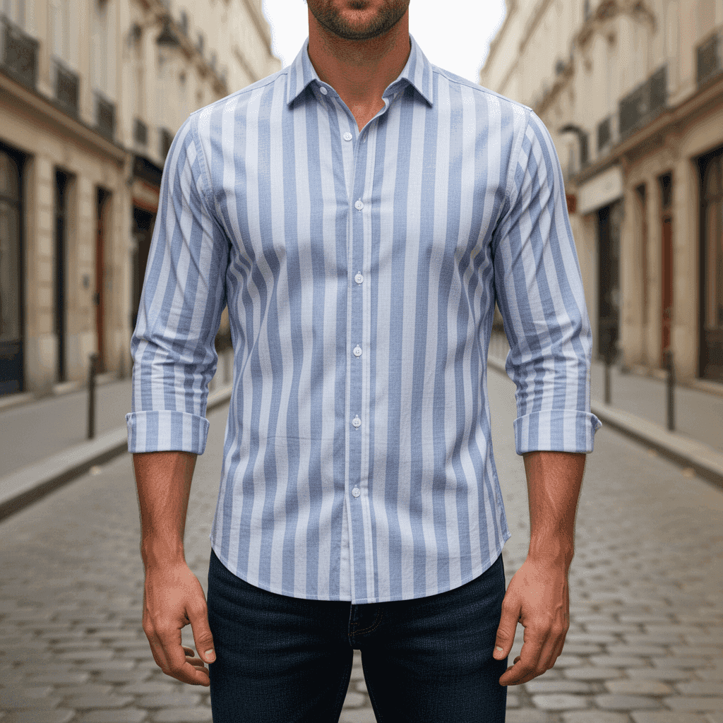 Yarn Dyed Cotton Linen Stripe 15001A - Image 2