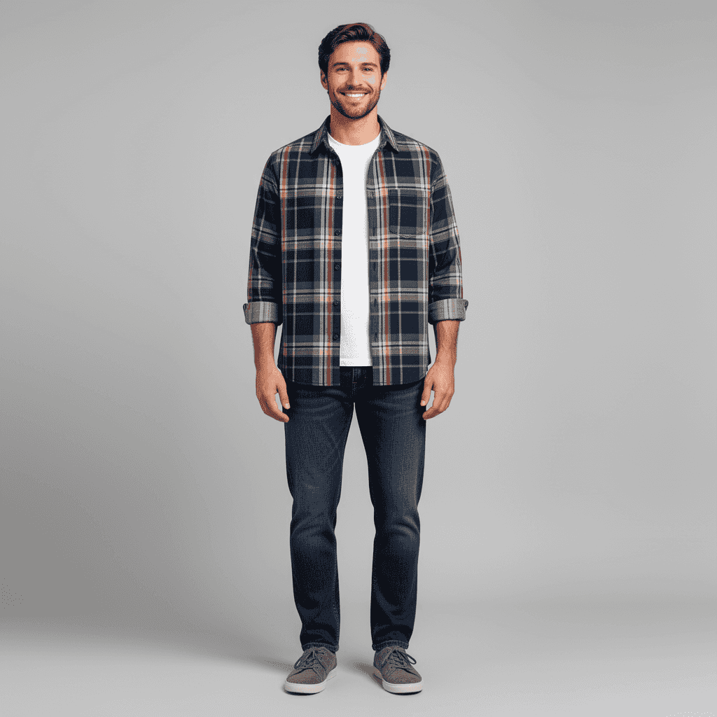Indigo Herrinbone Twill Checks 8049B - Image 4