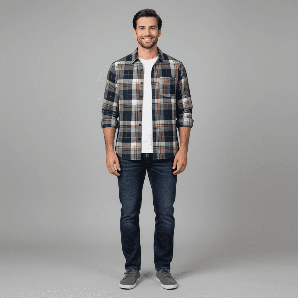 Indigo Herrinbone Twill Checks 8050A - Image 4
