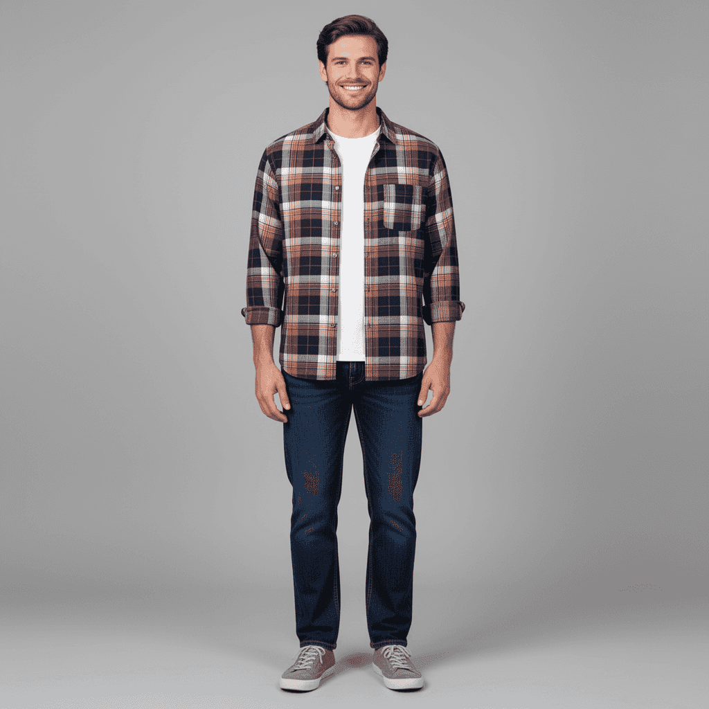 Indigo Herrinbone Twill Checks 8050B - Image 4