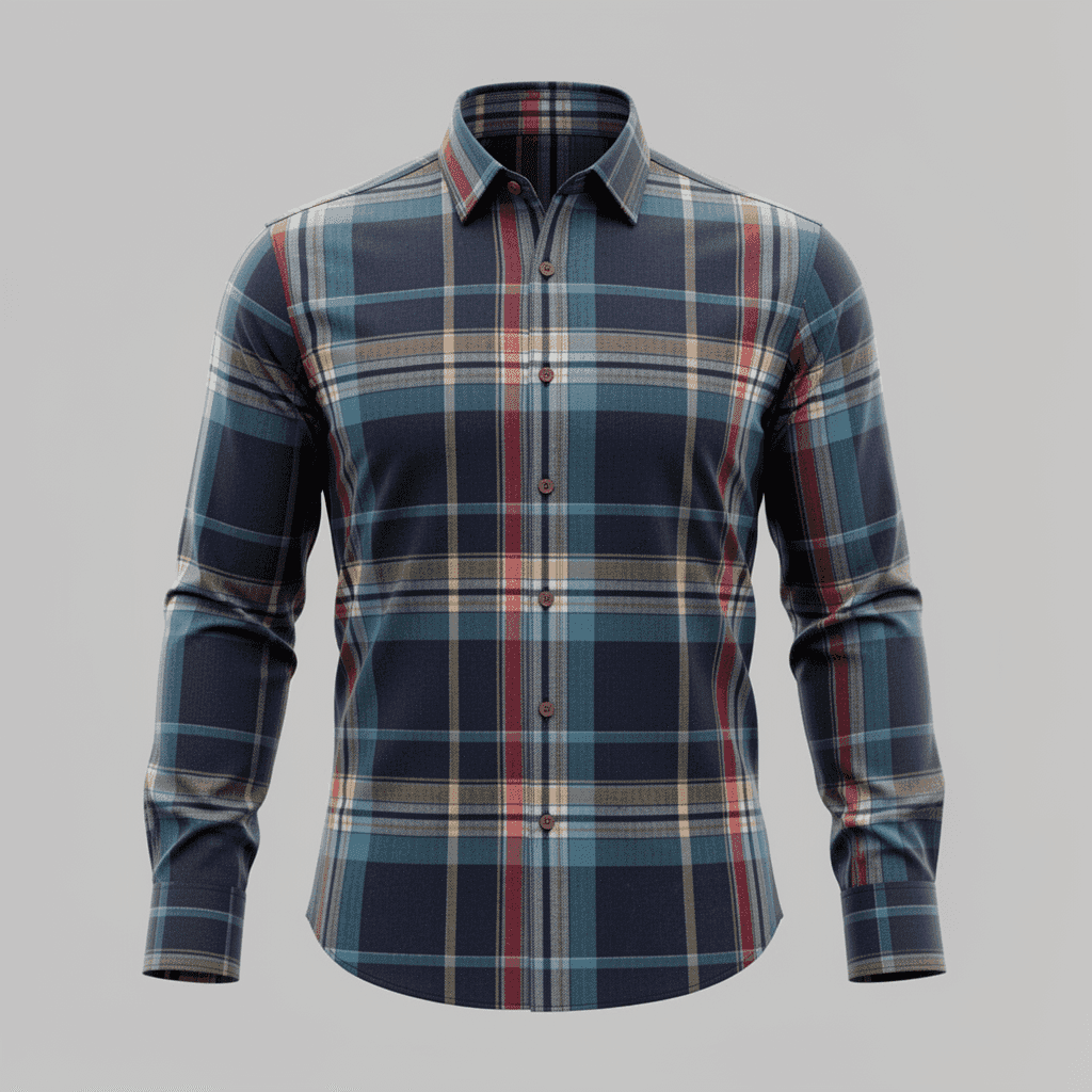 Indigo Herrinbone Twill Checks 8049A - Image 5