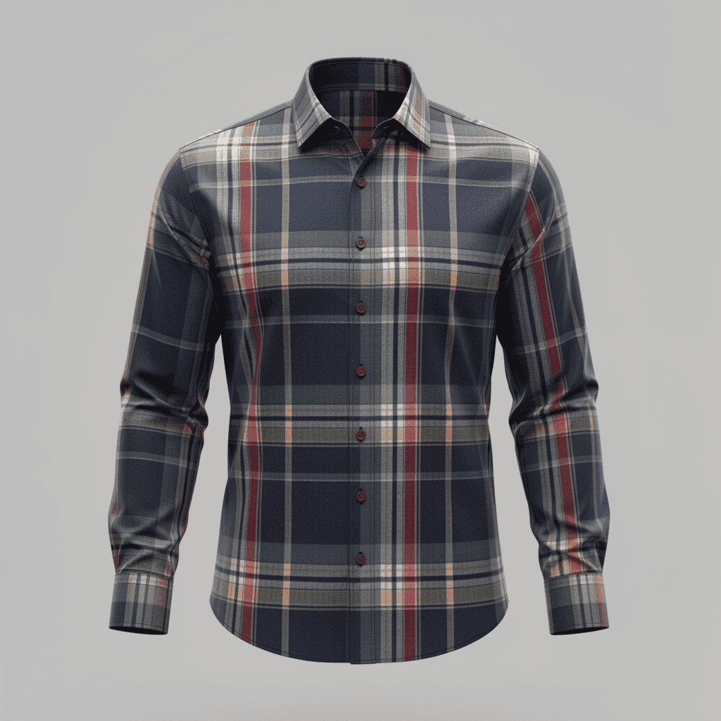 Indigo Herrinbone Twill Checks 8049B - Image 5