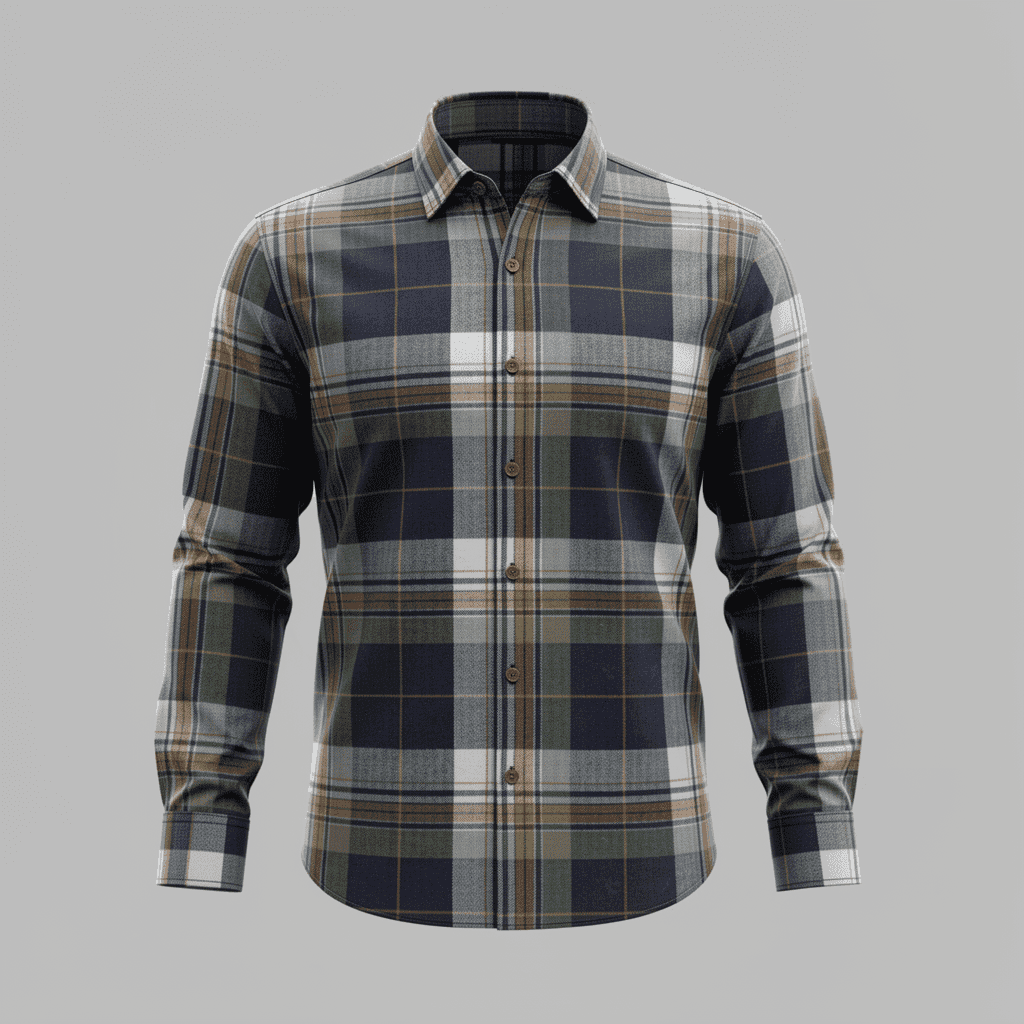 Indigo Herrinbone Twill Checks 8050A - Image 5